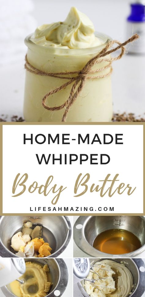 Body Butter Recipe Whipped, Homemade Whipped Body Butter, Whipped Body Butter Recipe, Diy Body Butter Recipes, Body Butter Recipe, Coconut Oil Body, Lavender Body Butter, Homemade Body Butter, Diy Body Butter