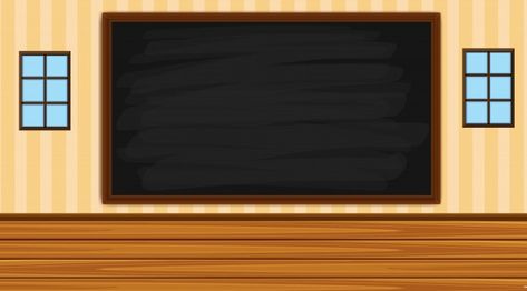 Blank blackboard in the room | Free Vector Background Class, Education Cartoon, Background School, Classroom Interior, Classroom Background, Welcome To School, House Cartoon, School Hallways, Modern Classroom