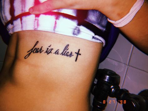 Tattoo- Fear is a liar Fear Is A Liar Tattoo, Liar Tattoo, Fear Is A Liar, Bible Verse Tattoos, Verse Tattoos, Cross Wallpaper, Finger Tattoos, Unique Tattoos, The Darkness