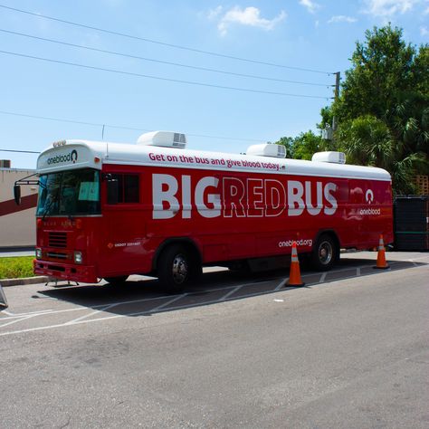 The Big Red Bus was here a couple of months ago, but this Thursday, OneBlood is giving us another visit so that we can donate some more blood. We're so excited! When was the last time you or your company participated in a blood drive? Big Red Bus, Blood Drive, When Was The Last Time, Red Bus, Blood Donation, Car Wheels, The Last Time, Fire Trucks, Car Show