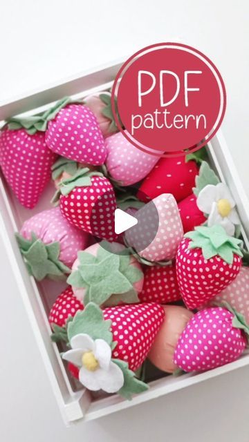 Sabina Bürgermayer on Instagram: "🍓Make your own Fabric Strawberries! 🍓❤️🍀  🍓PDF Pattern and Step by step easy to follow sewing and instructions available!  #strawberrypattern #dollpatterns  #makeyourowndoll #diydoll #patternsewing #patterndesigns #patternmaking #sewingdolls #dollsewingpattern #dollmaking #dollmakingprocess #sewingpatterns #sewingpatternsforsale #plushiepattern #toypattern #flabrikapatterns" Diy Fabric Strawberries, Fabric Strawberries Pattern, Strawberry Sewing Pattern, Fabric Strawberries, Doorstop Pattern, Strawberry Crafts, Make Your Own Fabric, Fabric Garland, Plushie Patterns