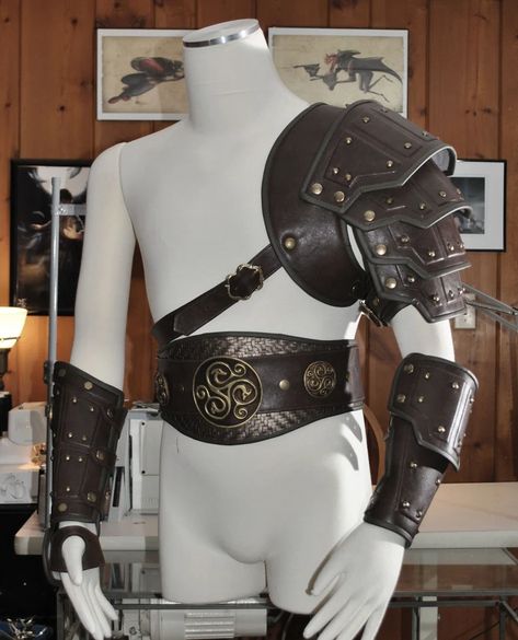 PATTERN: LARP Rogue Armor Accessories - Etsy Larp Rogue, Greek Gods Costume, Rogue Armor, Rogue Outfit, Armor Accessories, Rogue Costume, Steampunk Armor, Shoulder Plate, Ren Faire Costume