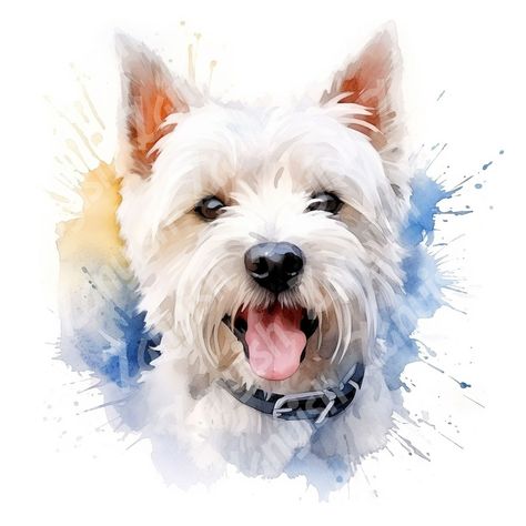 West Highland White Terrier WESTIE Clipart- 12 High Quality JPGs, Watercolour, Scrapbooking, Colourful, Commercial Use, Digital Download di Zanyish su Etsy Etsy Pod, Design For Tumbler, Cute Cushions, Highlands Terrier, Pack Design, One Line Drawing, West Highland White, White Terrier, West Highland Terrier