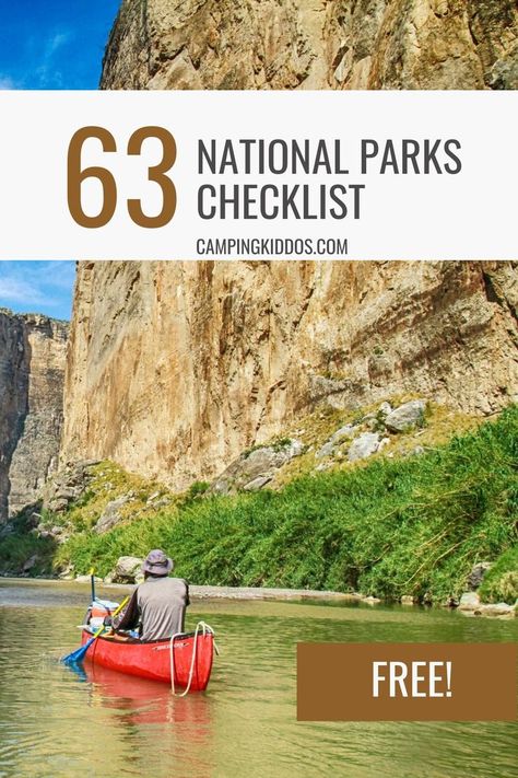 National Parks Checklist, National Park Checklist, Walking In The Jungle, California Road Trip Itinerary, Best Campgrounds, Checklist Printable, National Park Vacation, National Park Road Trip, Road Trip Destinations