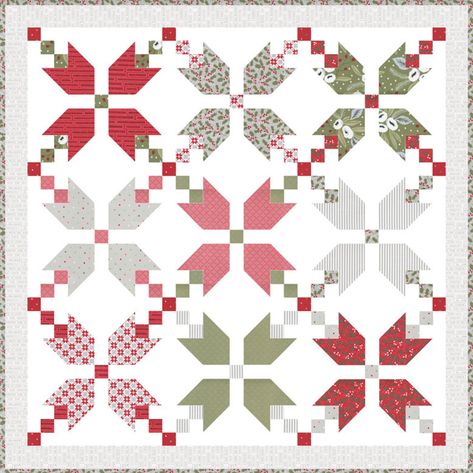 Pre Order FIGGY PUDDING Quilt Kit using Christmas Morning by | Etsy Figgy Pudding, Christmas Quilt Patterns, Basic Quilt, Border Fabric, Fat Quarter Quilt, Star Quilt Patterns, Christmas Words, Christmas Quilts, Christmas Sewing