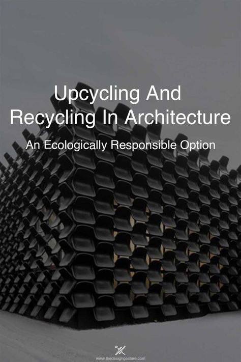 Upcycling is indeed the act of converting waste materials, unwanted or undesirable things to innovative products and materials of higher quality and with artistic or economic value. As a result, the final product is more useful, valuable, and attractive than it was before. Recycled Building Materials Architecture, Building Materials Architecture, Recycled Building, Recycling Companies, Architecture Portfolio Layout, Construction Waste, Eco Architecture, Waste Reduction, Solid Waste