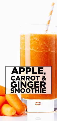 Carrot Smoothie Recipe, Carrot Ginger Smoothie, Ginger Smoothie Recipes, Carrot Smoothie, Ginger Smoothie, Smoothie Prep, Smoothie Detox, Best Smoothie Recipes, Carrot And Ginger