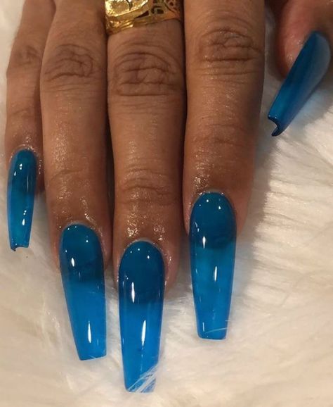 Jelly Tips, Nails Yellow, Tips Nails, Jelly Nails, Blue Nail, Nails Toes, Coffin Nails Designs, Fire Nails, Nail It