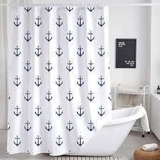 Amazon.com: Nautical Anchor Shower Curtain for Bathroom, Navy Blue White Fabric Shower Curtains Set, Ocean Restroom Decor Accessories, Hooks Included 72x72 Inch : Home & Kitchen Bathroom Navy Blue, Bathroom Navy, Restroom Accessories, Mermaid Shower Curtain, Shower Rods, Beach Bathroom Decor, Restroom Decor, Blue And White Fabric, Nautical Bathrooms