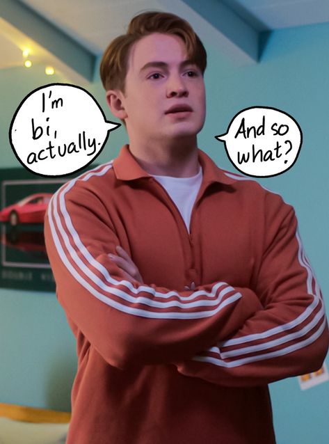 Nick Nelson Kit Connor bisexual i'm bi Heartstopper S2, Bi Quotes, Tara Jones, Presentation Pictures, Ya Series, Nick Nelson, Lgbtq Funny, Alice Book, Cute Memes