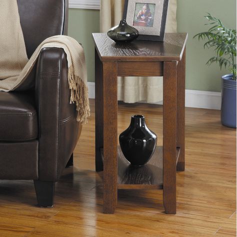 Woodbridge Home Designs Elwell Wedge Chairside Table | Wayfair Chairside Table, Studio Table, Small Table Lamp, Chair Side Table, Living Room End Tables, Wood Detail, Low Shelves, Coffee Table Accents, Small Table