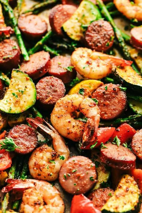 Sheet Pan Dinners Shrimp, Vegetable Sheet Pan, Cajun Shrimp And Sausage, Vegetable Skillet, Cajun Shrimp Recipes, Shrimp And Sausage, The Recipe Critic, Shrimp And Asparagus, Recipe Critic