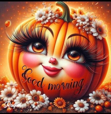 Halloween Good Morning, Cute Good Morning Gif, Morning Gifs, Good Morning Facebook, Good Morning Dear Friend, Happy Day Quotes, Good Morning Greeting Cards, Pumpkin Illustration, Morning Memes