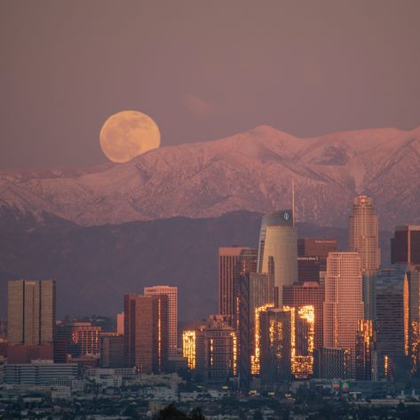 Los Angeles Mountains, Winter In Los Angeles, San Gabriel Mountains, Full Moon Rising, A Image, Moon Rising, San Gabriel, Moon Rise, Image Description