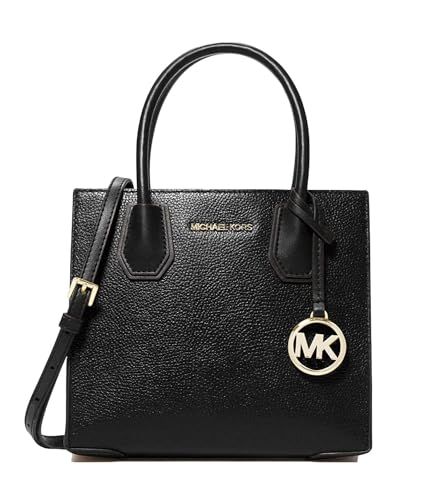 Michael Kors Mercer Medium Pebbled Leather Crossbody Bag Pebbled Leather Crossbody Bag, Michael Kors Mercer, Michael Kors Handbag, Michael Kors Crossbody Bag, Exterior Details, Michael Kors Crossbody, Black Leather Crossbody Bag, Leather Messenger, Purses Michael Kors