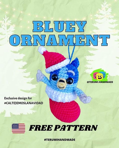 bluey ornament free pattern. Free Crochet Bluey Patterns, Crochet Bluey, Paw Patrol Ornaments, Crochet Minis, Crochet Amiguri, Crochet Puppets, Crochet Charms, Amigurumi Characters, Scrap Crochet