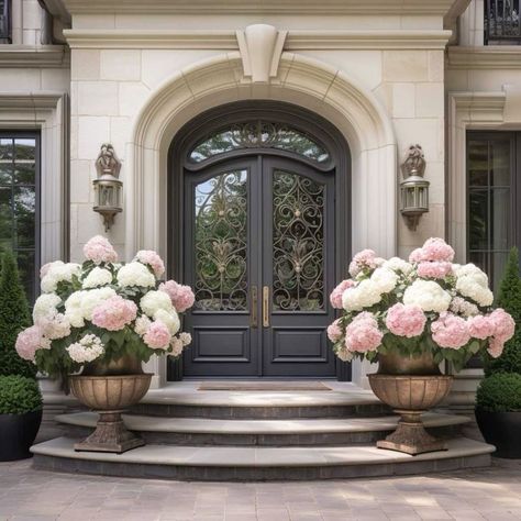 French Chateau Front Entrance, Luxury Houses Entrance, Beautiful Front Doors, Dream Life House, Home Entrance, Front Steps, Dream House Rooms, Luxury Homes Dream Houses, Front Elevation