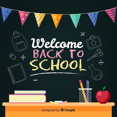 Blackboard back to school background Teachers Day Drawing, School Elements, Back To School Background, Back To School Wallpaper, School Background, Education Poster Design, Welcome To School, School Badges, School Images