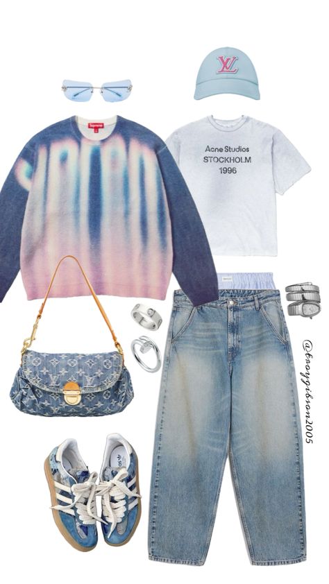 Pastel Streetstyle Outfit Pastel Blue Outfit, Japan Outfits, Fashion Design Books, Streetstyle Outfit, Outfit Inspo Casual, Streetwear Fashion Women, Fashion Hacks Clothes, Blue Outfit, Kpop Fashion Outfits