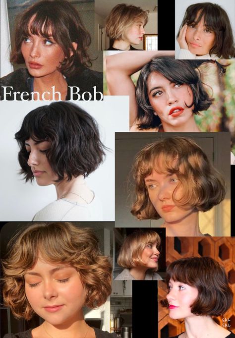 French Wavy Bob Haircut, Curled French Bob, French Choppy Bob, Curly Parisian Bob, Short Hairstyle French, Parisian Bob Straight Hair, French Bob Bayalage, Bob Hairstyles French, French Bob For Wavy Hair