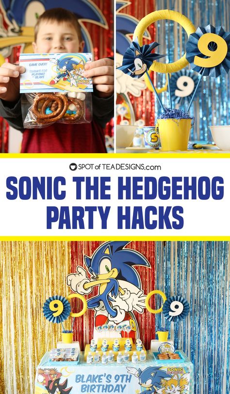 Sonic Donut Wall, Sonic The Hedgehog Pool Party, Sonic The Hedgehog Party Games, Sonic The Hedgehog Party Food, Sonic Birthday Party Games, Sonic The Hedgehog Birthday Party Games, Sonic Birthday Party Food Ideas, Sonic The Hedgehog Birthday Party Food, Diy Sonic The Hedgehog Party