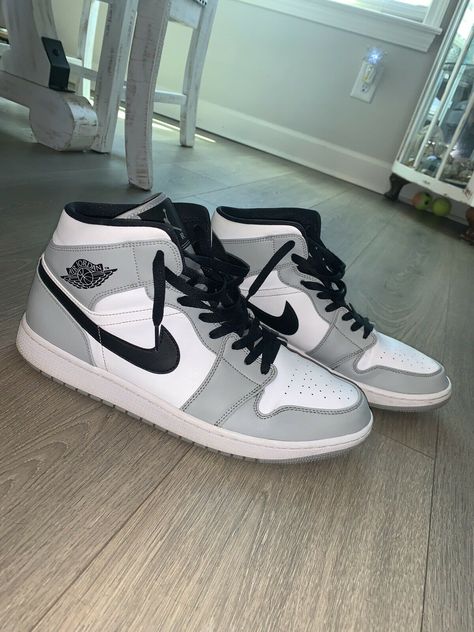 Size 13 - Jordan 1 Mid Gray 2020 Get a price at https://copapair.com/size-13-jordan-1-mid-gray-2020/ Jordan 1 Smoked Grey Mid Outfit, Jordan 1 Gray And Black, Jordans Gray, Jordan 1 Grey Outfit Women, Gray Nikes, Air Jordan 1 Grey Outfit, Nike Air Jordan 1 Mid Outfit, Gray Jordans, Jordan 1 Gray Outfit