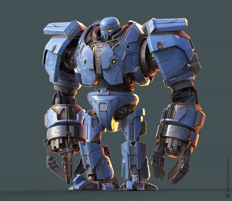 Big Blue , Rafael Amarante on ArtStation at https://www.artstation.com/artwork/lYrNG Robot Suit, Big Robots, Retro Robot, Arte Robot, Cool Robots, Giant Robots, Robot Design, Robots Concept, Robot Art