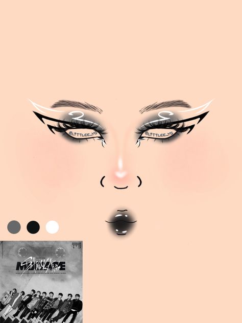 Maquillaje inspirado en portada de StrayKids Straykids Makeup Inspiration, Stray Kids Makeup Inspired, Stray Kids Inspired Makeup, Makeup Ideas Concert, Kpop Concert Makeup Ideas, Kpop Inspired Makeup, Straykids Makeup, Kpop Concert Makeup, Skz Makeup