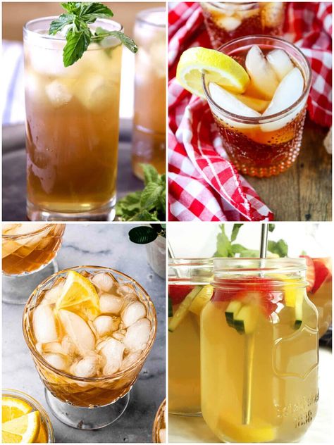 24 Spiked Iced Tea Cocktails to Sip All Summer Long Spiked Iced Tea, Margarita Punch, Slush Ice, Donut Peach, Iced Tea Cocktails, Blueberry Vodka, Iced Tea Lemonade, Iced Green Tea, Peach Ice Tea