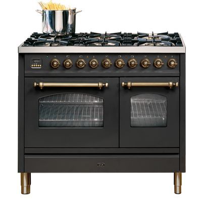 Freestanding Oven, Freestanding Cooker, Range Cooker, Kitchen Stove, Double Oven, Trendy Kitchen, Black Kitchens, Wall Oven, Retro Kitchen