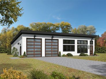 Carriage House Plan, 062G-0429 Garage And Office Combo, Massive Kitchen, Garage Plans Detached, Plan Garage, Large Garage, Carriage House Plans, Rv Garage, Bedroom Contemporary, Modern Garage