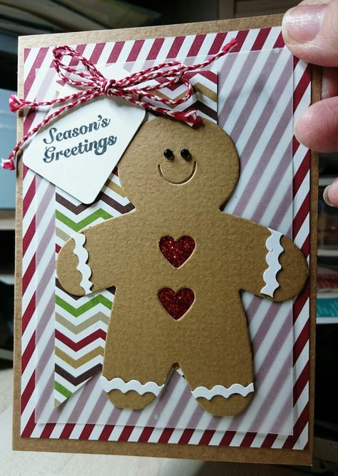 Gingerbread Man Cards Christmas, Christmas Cards Gingerbread, Bread Card, Gingerbread Cards, Gingerbread Ideas, Gingerbread Man Christmas, Gingerbread Crafts, Gingerbread Christmas Decor, Creative Gift Wraps