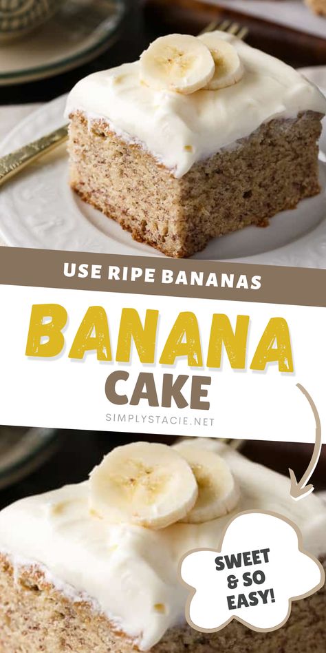 Best Banana Cake, Brown Bananas, Banana Cake Recipe Easy, Banana Dessert Recipes, Banana Cake Recipe, Moist Cake, Banana Dessert, Dessert Cake Recipes, Dessert Dips