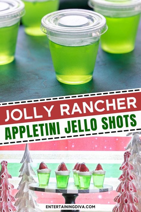 Green Apple Jello Shots, Apple Jello Shots, Holiday Jello Shots, Vodka Jelly, Green Apple Vodka, Best Jello Shots, Jello Shots Vodka, Jello Shot Cups, Apple Schnapps