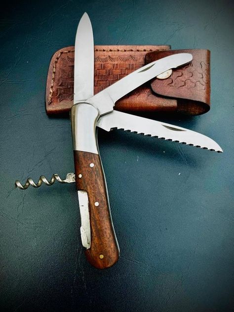 Vintage Knife, D2 Steel, Steel Wood, Folding Pocket Knife, Folding Knife, Folding Knives, Wood Handle, Bottle Opener, Pocket Knife