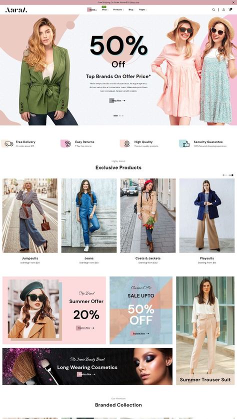 Professional Shopify Theme - Aaraa Fashion Web Design, Fashion Website Design, Best Shopify Themes, Ecommerce Web Design, Shopify Website Design, Online Shop Design, Shopify Design, Ecommerce Website Design, Fashion Themes