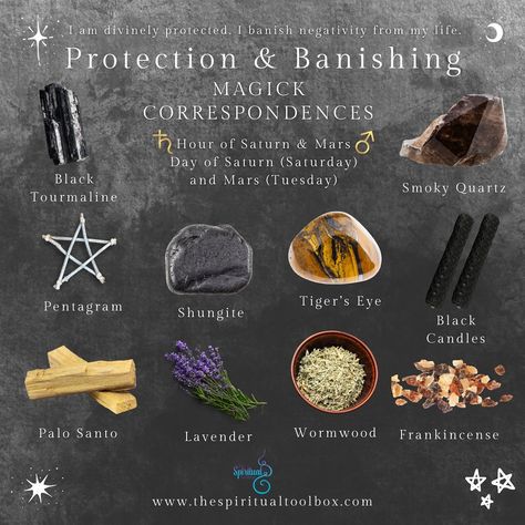 🧿 Protection and Banishing 🖤 🌿Herbs and Plants - palo santo,sage, black salt, garlic, vervain, wormwood, rosemary and juniper berry are my faves. 💎Crystals and Stones - Black tourmaline, amethyst, shungite, smoky Quartz and obsidian are popular choices for protection against negative energy and psychic attacks. These stones are typically carried on the person, placed in homes, or used in rituals. 🌀Symbols and Sigils - Pentagrams, the Eye of Horus, Nazar, and protective runes like Algiz are ... Rune For Protection, Protection Herbs And Crystals, Witchy Protection, Stones For Protection, Protection Ritual, Black Sage, Hecate Herbs, Banishing Herbs, Protection Herbs