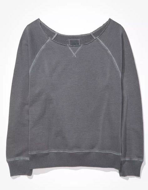 AE Off-the-Shoulder Sweatshirt American Eagle Sweatshirt, Grey Sweats, Oversized Hoodies, Sweatshirts For Women, Collared Sweatshirt, Cut Sweatshirts, Zip Up Hoodies, Mens Outfitters, Crop Sweatshirt