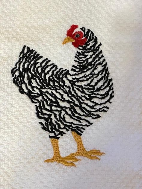 Chicken Embroidery, Towel Embroidery Designs, Kitchen Country, Garden Embroidery, Embroidered Horse, Textile Art Embroidery, Bird Quilt, Farm Kitchen, Diy Embroidery Patterns