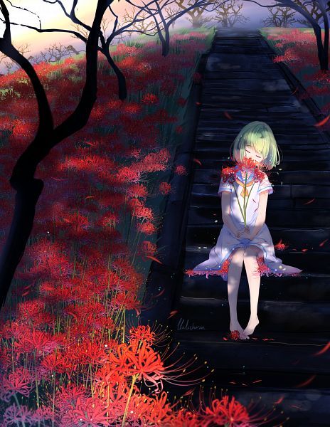 Lluluchwan (2480x3207 10,373 kB.) Anime Flower, Red Spider Lily, Spider Lily, Red Spider, Stock Design, Anime Angel, Dark Anime, Anime Kawaii, Anime Scenery