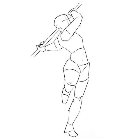 Hand In Air Pose, Clumsy Drawing Pose, Stab Pose Reference Drawing, Confident Drawing Poses, Exaggerated Poses Drawing, Punching Drawing Reference, Powerful Poses Drawing, Soldier Pose Reference, Holding Bat Reference