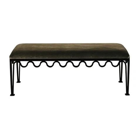 'Méandre' Bench by Design Frères in Mohair Velvet or COM Saarinen Chair, Antique Bench, Fabric Bench, Eclectic Furniture, Oak Shelves, Outdoor Patio Chairs, Modern Stools, Chic Spaces, Bench Designs