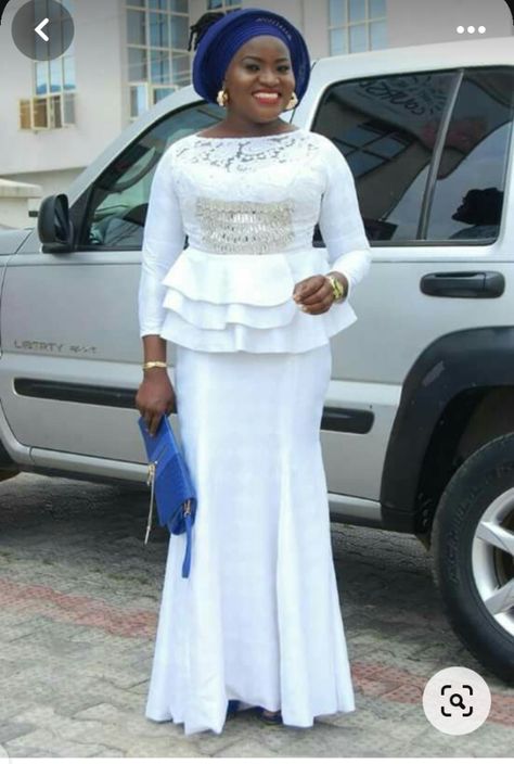 White Lace Skirt And Blouse Styles, Latest White Lace Styles, Lace Skirt And Blouse Styles, White Lace Styles, Lace Blouse Styles, Lace Skirt And Blouse, Latest Lace Styles, Asoebi Lace, Asoebi Style