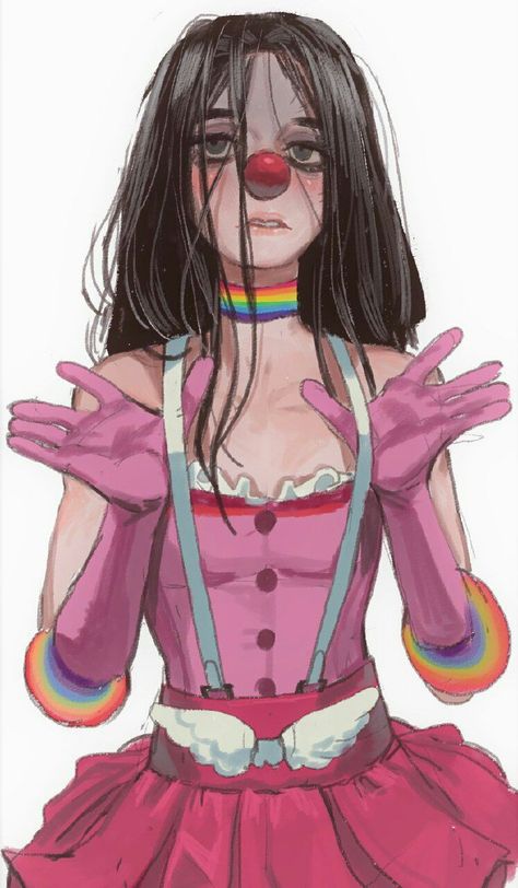 Female Clown, Arte 8 Bits, Cute Clown, Ace Attorney, Arte Inspo, Art Inspiration Drawing, A Drawing, Art Reference Photos, Girl Drawing