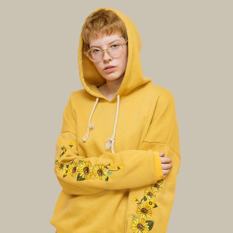 KOKO - FLOWER CHILD SUNFLOWER HOODIE jumper Sunflower Hoodie, Happy Sunshine, Soft Grunge Aesthetic, Trendy Hoodies, Hoodie Jumper, Hooded Raincoat, Raincoats For Women, Bee Happy, Soft Grunge