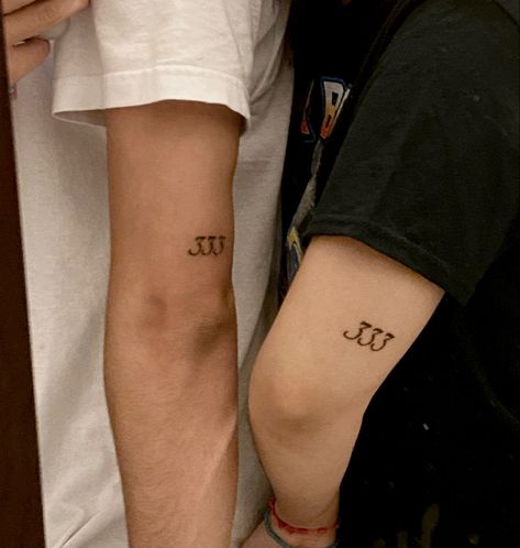 Small Tattoo Arm, Angel Number Tattoo Ideas, Tattoo Couples Matching, Number Tattoo Ideas, 333 Tattoo, Tattoo Couples, Angel Number Tattoo, Tattoo Angel, Tattoo Cute