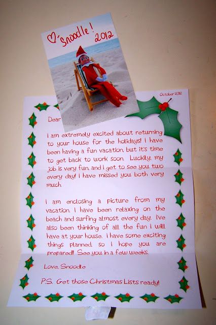 Elf on the Shelf is on Vacation Letter Elf On Shelf Letter, Letter From Elf, Elf On Shelf, Elf Letters, Elf Magic, Elf Antics, Elf Fun, From Santa, On The Shelf