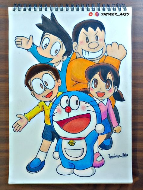 Drawing Of Nobita, Drawing Ideas Doremon, Doremon Drawing Cute Pencil, Doremon Doodle Art, Doremon Drawings Easy, Easy Doodle Art Colourful, Simple Cartoon Characters To Draw, Dorimon Drawing Pencil, Doremon Cartoon Drawings