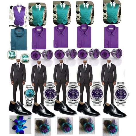 Purple and Teal Wedding-Bestman/Groomsmen" by ericapowell on ... Purple And Teal Bridesmaid Dresses, Teal And Purple Bridesmaid Dresses, Plum And Turquoise Wedding, Teal Wedding Groomsmen, Teal And Purple Wedding Theme, Blue Purple Black Wedding Theme, Purple And Turquoise Wedding Ideas, Teal And Purple Wedding, Purple And Teal Wedding