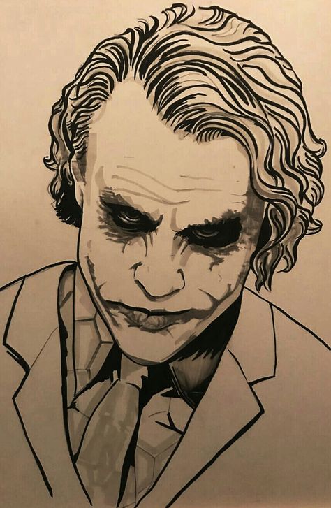 THE JOKER HEATH LEDGER Joker Drawing Easy, Joker Art Drawing, Joker Sketch, Joker Painting, Joker Tattoo Design, Joker Drawings, 심플한 그림, Joker Heath, Joker Artwork